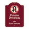 Signmission Designer Series-Private Driveway No Turn Around With Symbol, 24" x 18", BU-1824-9921 A-DES-BU-1824-9921 - alternate 1